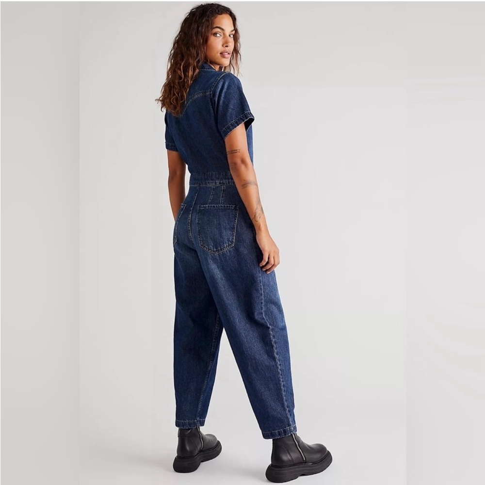 Free People Dark Blue Denim Overalls - Picture 2 of 6